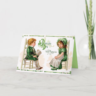 St. Patricks Vintage greeting card - Kids card