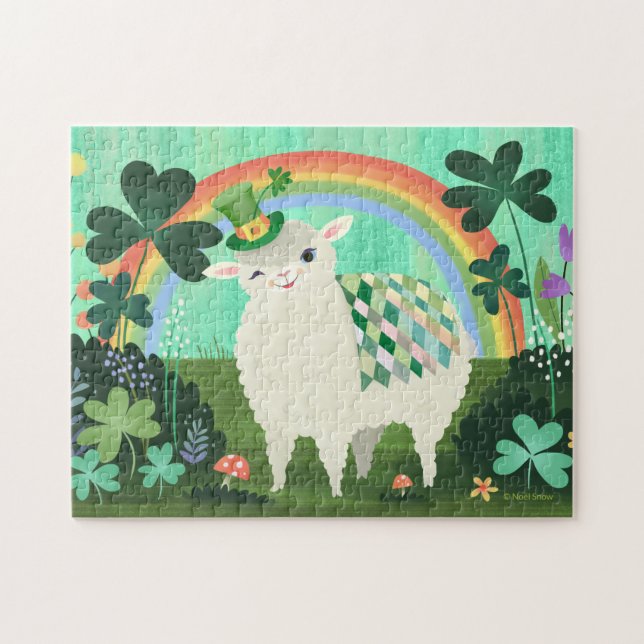St. Patricks's Day Lucky Lamb Jigsaw Puzzle (Horizontal)