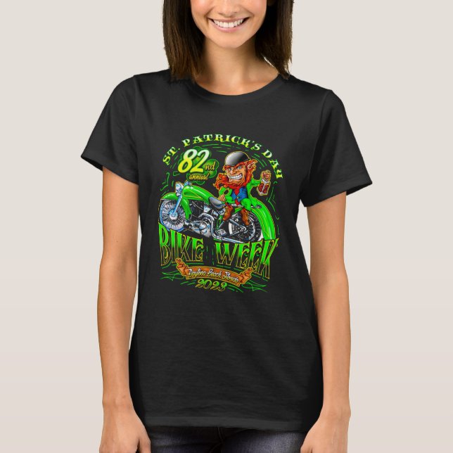 St Patricku2019s Day Bike Week Daytona Beach Flori T-Shirt (Front)