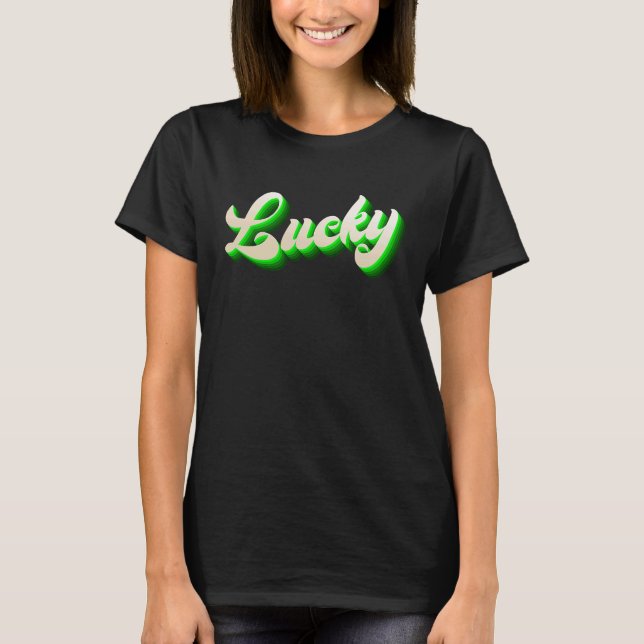 St Patricku2019s Day Vibrant Gothic Vivid Green Lu T-Shirt (Front)