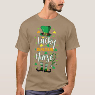 St Patrickx27s Lucky Dialysis Nurse Green Stethosc T-Shirt