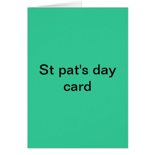 St pats day card