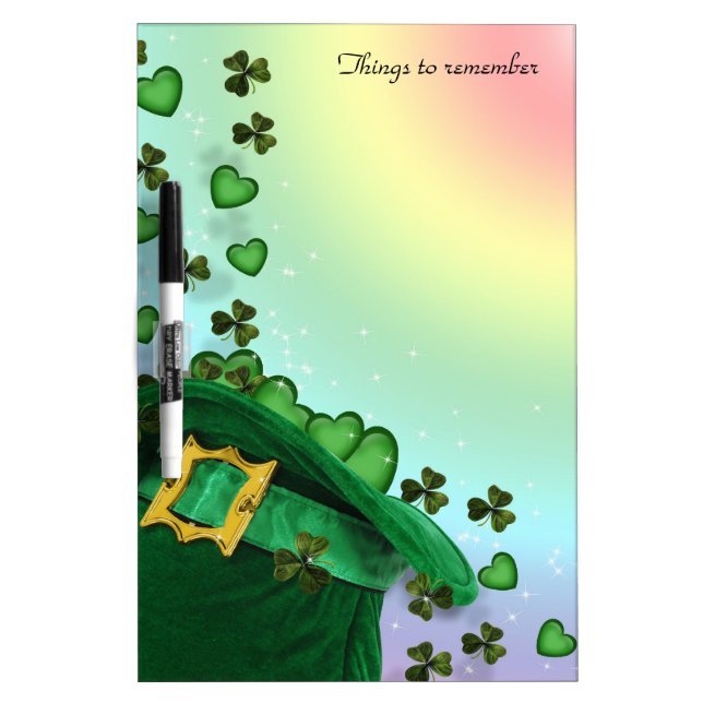 St Pat's hat Irish theme dry erase board artistic (Front)
