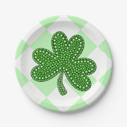 St Pats Party Fancy Irish Shamrock Paper Plates