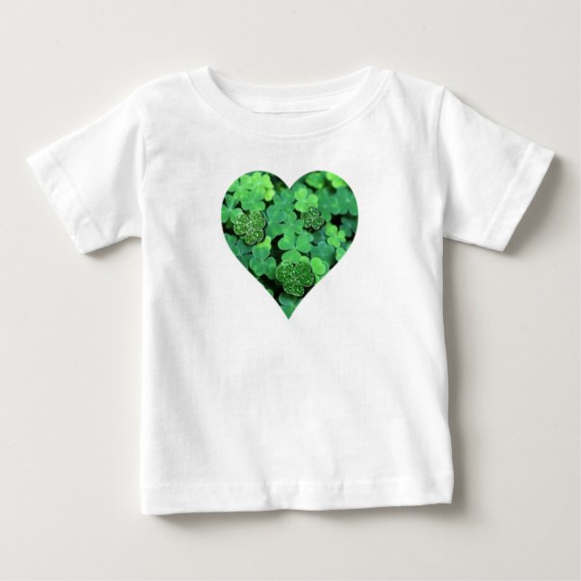 St. Patties day, green shamrock, Irish hearts Baby T-Shirt (Front)