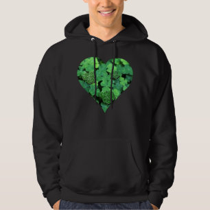 St. Patties day, green shamrock, Irish hearts Hoodie