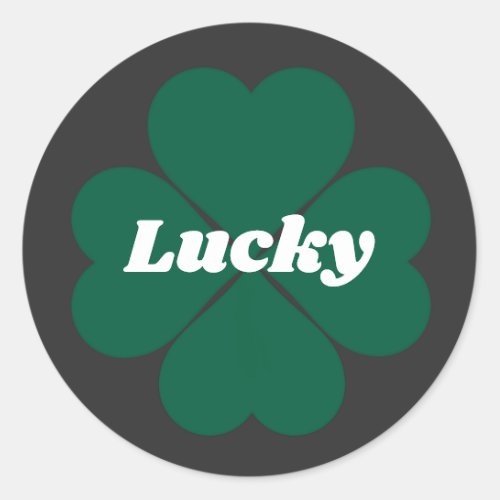 St Pattyâs Shamrocks  green lucky clover Classic Round Sticker