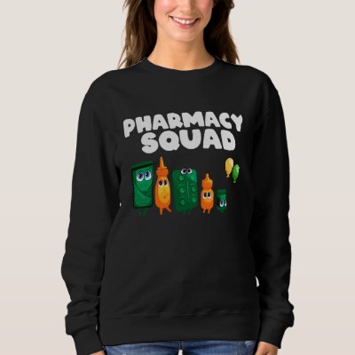 St Patty's Apothecary Worker   Pills Pharmacy Squa Sweatshirt