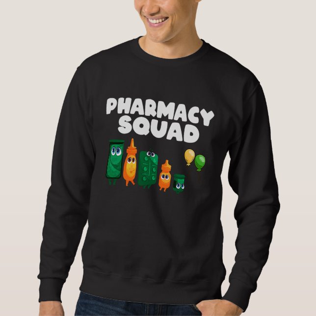 St Patty's Apothecary Worker   Pills Pharmacy Squa Sweatshirt (Front)