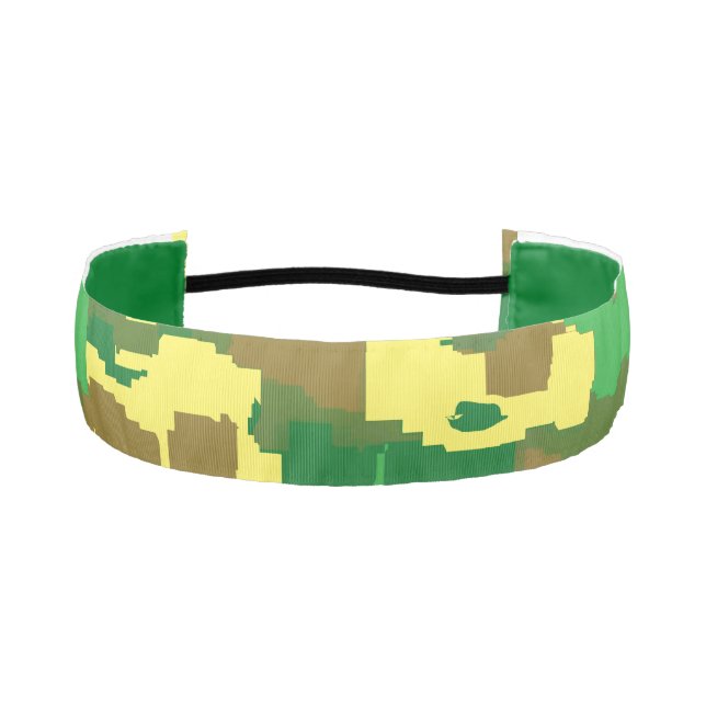 St. Patty's Camo -Yellow Green Design Athletic Headband (Front)