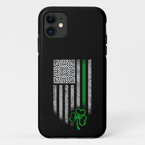 St Pattys Celtic Shamrock American Flag iPhone 11 Case