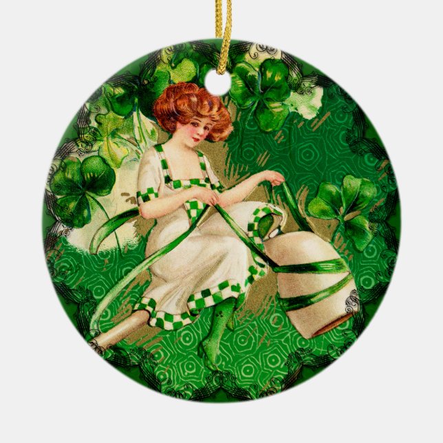 St. Patty's Day Girl Ornament (Front)
