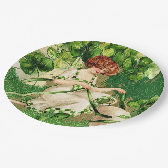 St. Patty's Day Girl Paper Plate (Angled)