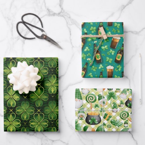 St Pattys Day Patterns  Wrapping Paper Sheets
