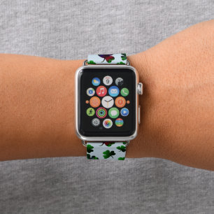 St. Patt'ys shamrock cluster design /rainbow Apple Watch Band