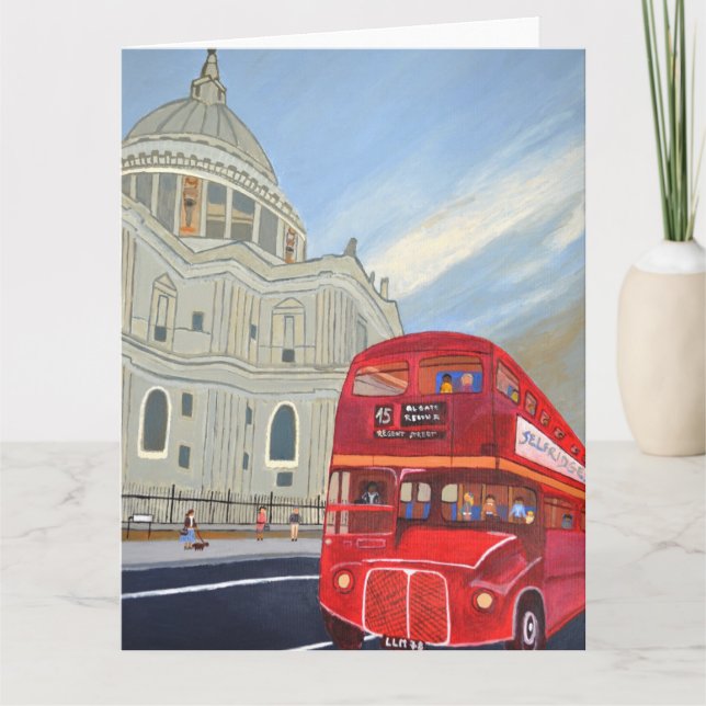 St. Paul Cathedral and London bus card (Front)