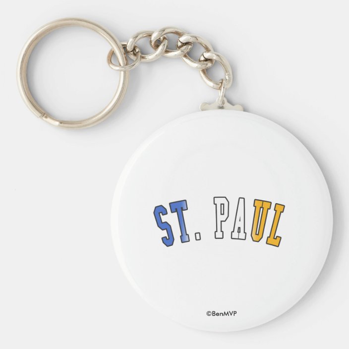 St. Paul in Minnesota State Flag Colors Key Chain