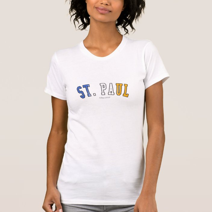 St. Paul in Minnesota State Flag Colors Tee Shirt