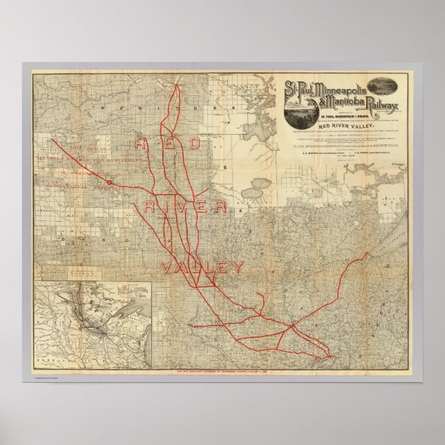 St Paul, Minneapolis and Manitoba Railway Poster (Front)