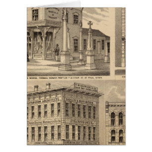 St. Paul, Minneapolis, Minnesota Lithograph Map