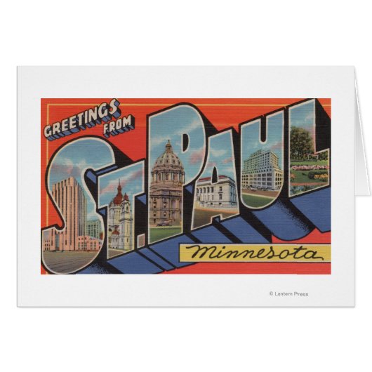 St. Paul, Minnesota - Large Letter Scenes Cards (Front Horizontal)