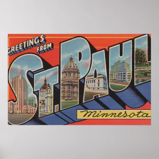 St. Paul, Minnesota Large Letter Scenes Poster Zazzle
