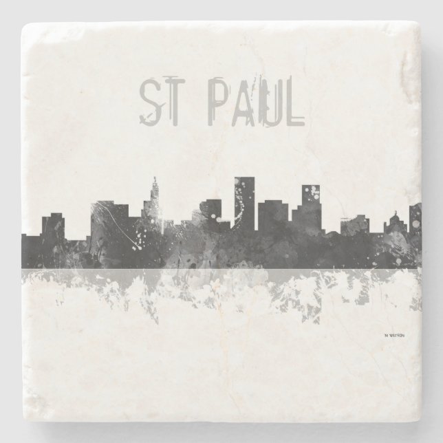 ST PAUL, MINNESOTA SKYLINE STONE COASTER (Front)