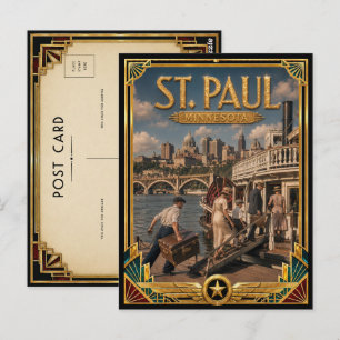 St. Paul Minnesota Vintage Art Deco Golden Age Postcard