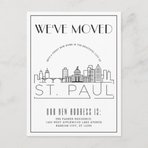 St. Paul Modern Deco Change of Address Announcement Postcard
