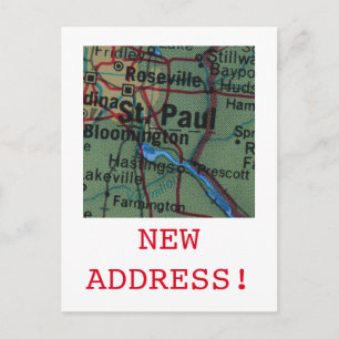St Paul New Address announcement Postcard