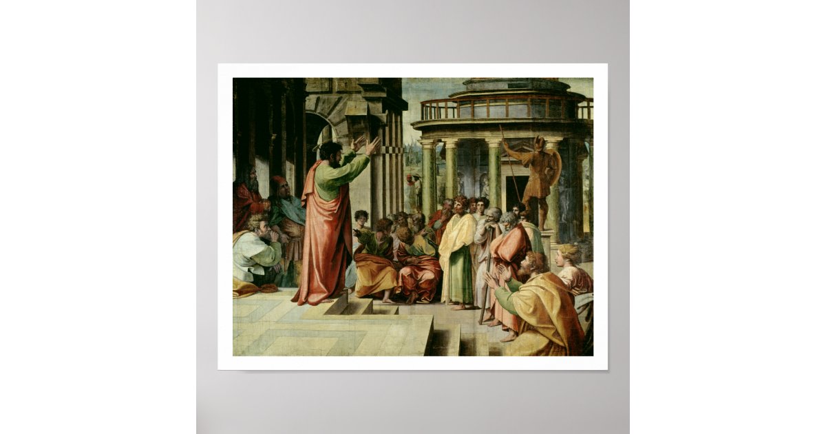 St. Paul Preaching at Athens (cartoon for the Sist Poster | Zazzle.com
