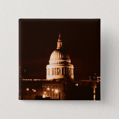 St Pauls Cathedral Dome Sepia Button