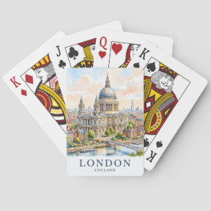 St Paul’s Cathedral London Watercolor Travel Art Poker Cards