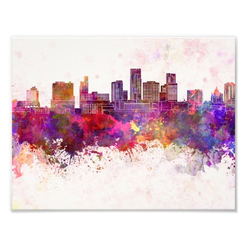 St Paul skyline in watercolor background Photo Print