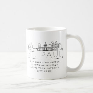 St. Paul Stylized Skyline Custom Slogan Coffee Mug