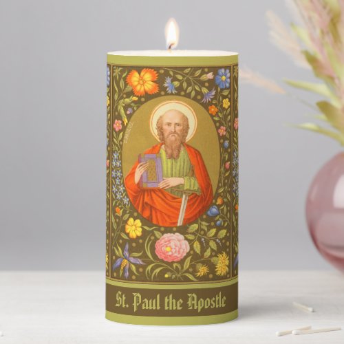 St Paul the Apostle PM 06 3x6  Pillar Candle