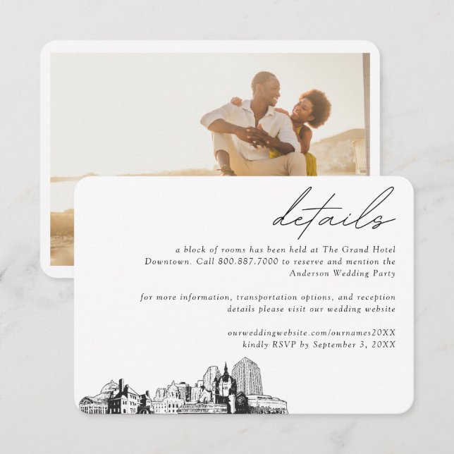 St. Paul Wedding Hotel Room Block Details Enclosure Card (Front/Back)