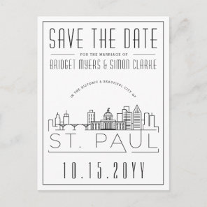 St. Paul Wedding | Stylized Skyline Save the Date Postcard