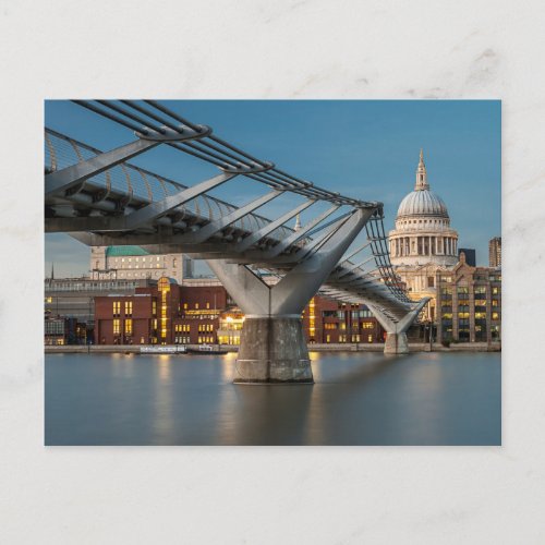 St Pauls and the Millenium Bridge Postcard