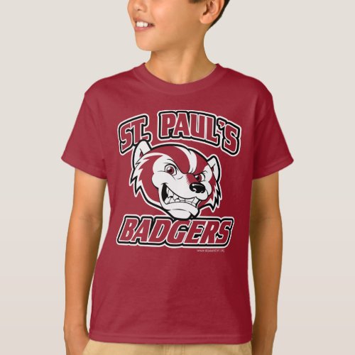 St Pauls Badgers Boys Basic Maroon T_Shirt