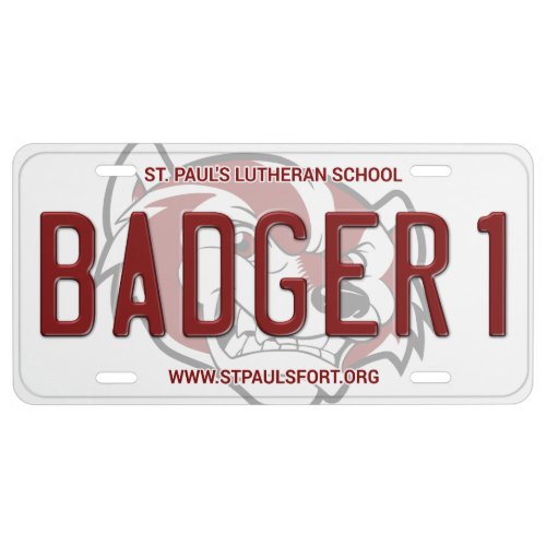 St Pauls Badgers License Plate