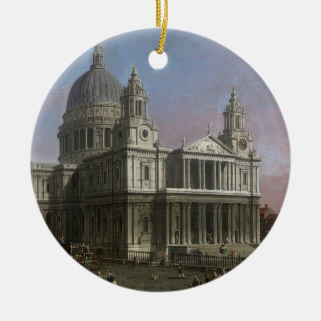 St. Paul's Cathedral, 1754 (oil on canvas) Ceramic Ornament (Front)