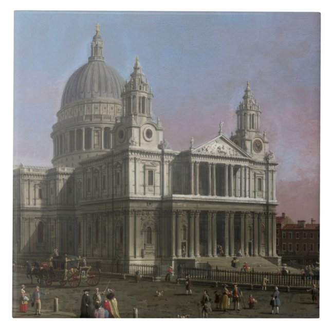 St. Paul's Cathedral, 1754 (oil on canvas) Ceramic Tile (Front)