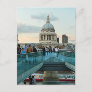 St. Paul's Cathedral and Millennium Bridge, London Postcard