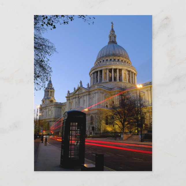 St.Paul's Cathedral at dusk, London UK Postcard (Front)