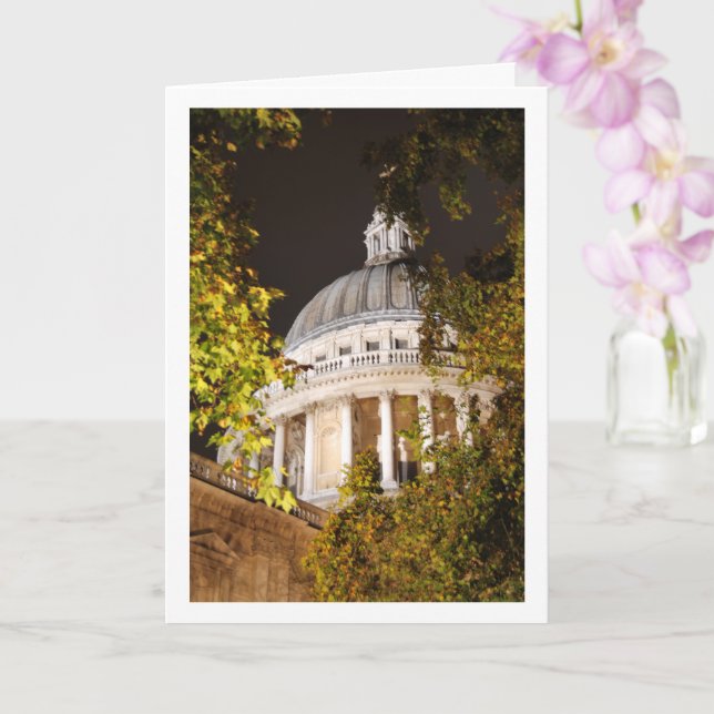 St Paul's Cathedral At Night, London, England Card (Orchid)