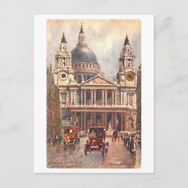 St. Paul's Cathedral in London Vintage Postcard (Front)