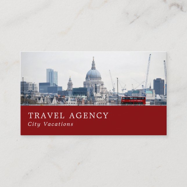 St Paul's Cathedral, London City, Travel Agent Business Card (Front)