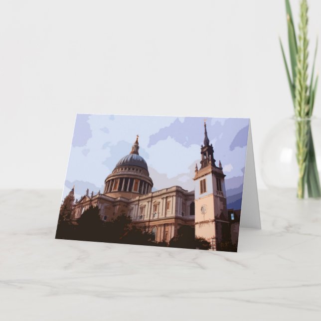 St Paul's Cathedral side view in London, UK Card (Front)