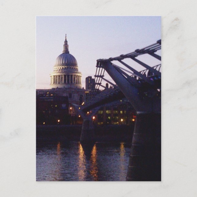 St Paul's Cathedral & the Millennium Bridge Postcard (Front)